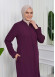 Zippered Simple Hijab Abaya 619 mor