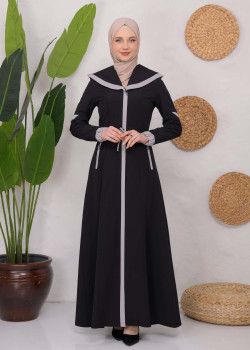 ترانشكوت كتان طويل 1221 - اسود