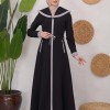 Modest linen  trench coat 1221 Siyah