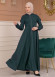 Modest Abaya With Flared Sleeve Detail 677 - green