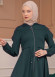Modest Abaya With Flared Sleeve Detail 677 - green