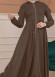 Modest Abaya With Flared Sleeve Detail 677 - brown