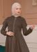 Modest Abaya With Flared Sleeve Detail 677 - brown