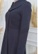ZIPPERED PLEATED COLLAR WOMAN'S HIJAB LONG TOPCOAT 1201 koyu gri