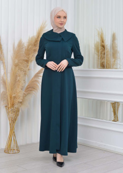 مانطو برادا بياقة بليسيه وتفاصيل جانبية 1201 - زيتي