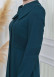 ZIPPERED PLEATED COLLAR WOMAN'S HIJAB LONG TOPCOAT 1201 Haki
