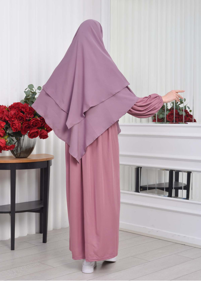 Casual Hijab Dress Suit 2 Pieces 828 Lila