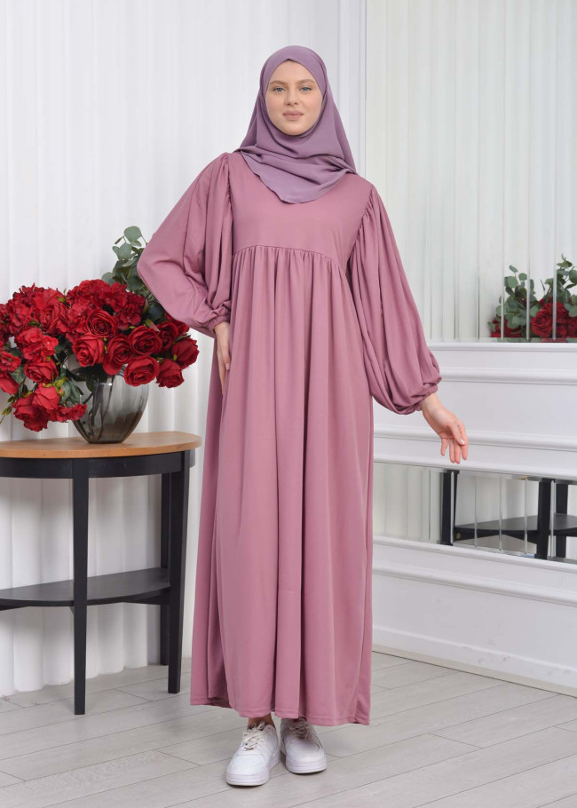 Casual Hijab Dress Suit 2 Pieces 828 Lila