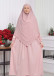 Casual Hijab Dress Suit 2 Pieces 828 - powder pink/ dusty pink