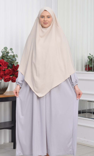 طقم فستان محجبات للخروج قطعتين 828 - فضي