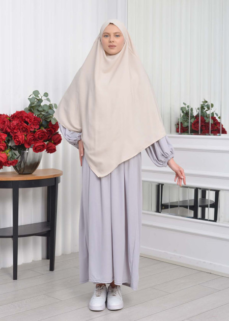 casual hijab dress 1 Set Hijab + Dress, Solid Color * Fabric, Elegant and Comfortable, Breathable for * | Simple *