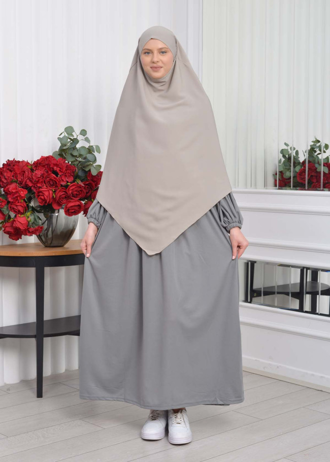Casual Hijab Dress Suit 2 Pieces 828 Antrasit