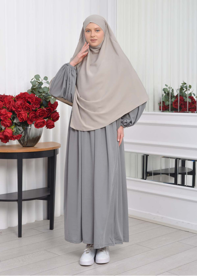 Casual Hijab Dress Suit 2 Pieces 828 Antrasit