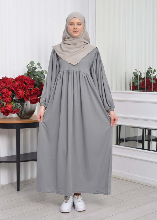Casual Hijab Dress Suit 2 Pieces 828 Antrasit