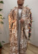 Two-Piece Set: Dress and Modern Patterned Abaya - Forsan Fabric | Product Code: 698 - beige