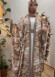 Two-Piece Set: Dress and Modern Patterned Abaya - Forsan Fabric | Product Code: 698 - beige