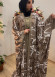 Two-Piece Set: Dress and Modern Patterned Abaya - Forsan Fabric | Product Code: 698 - ivory