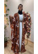 İkili Takım: Elbise ve Modern Desenli Abaya - Forsan Kumaşı | Ürün Kodu: 698 - taba