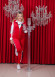Velvet Three-Piece Sports Set - Code 1015 - red