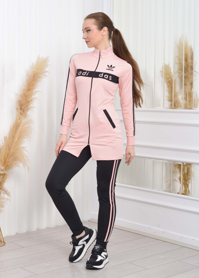 WOMEN'S  ADIDAS TRACK SUIT 2 PİECES 1073 Pembe