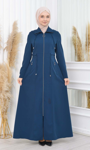 Womens Detachable Hooded Zipper Prada trenchcoat  1200 - Türkis