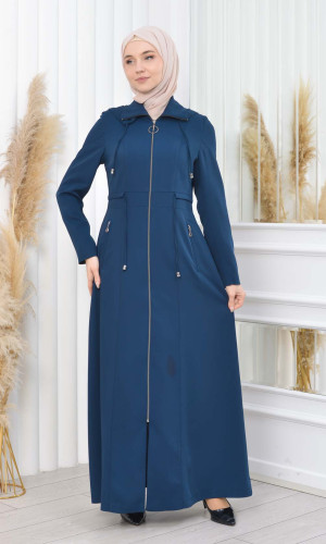 Womens Detachable Hooded Zipper Prada trenchcoat  1200 - Türkis