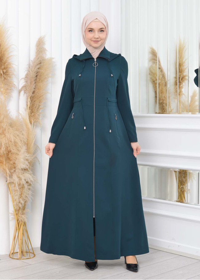 Women's Detachable Hooded Zipper Prada trenchcoat  1200 Haki