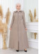 Womens Detachable Hooded Zipper Prada trenchcoat  1200 - light brown