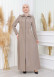 Women's Detachable Hooded Zipper Prada trenchcoat  1200 açık kahve