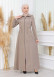 Women's Detachable Hooded Zipper Prada trenchcoat  1200 açık kahve