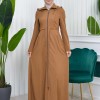 Women's Detachable Hooded Zipper Prada trenchcoat  1200 taba