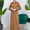 Women's Detachable Hooded Zipper Prada trenchcoat  1200 taba
