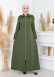 Womens Detachable Hooded Zipper Prada trenchcoat  1200 - dark khaki
