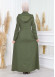Women's Detachable Hooded Zipper Prada trenchcoat  1200 kuyu haki