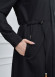 women overcoat  with hoodie of linen fabric 223 Siyah