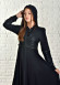 women Hoodied Abaya of Rose Rise fabric 571 Siyah