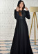 women Hoodied Abaya of Rose Rise fabric 571 Siyah