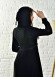 women Hoodied Abaya of Rose Rise fabric 571 Siyah