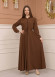 Women's Hooded Abaya with Detachable Belt 605 taba