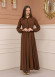 Women's Hooded Abaya with Detachable Belt 605 taba