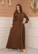 Women's Hooded Abaya with Detachable Belt 605 taba