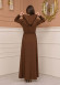 Women's Hooded Abaya with Detachable Belt 605 taba