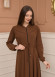 Women's Hooded Abaya with Detachable Belt 605 taba