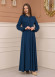 Women's Hooded Abaya with Detachable Belt 605 Turkuaz