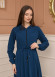 Women's Hooded Abaya with Detachable Belt 605 Turkuaz