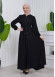 Women's Hooded Abaya with Detachable Belt 605 Siyah