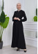 Women's Hooded Abaya with Detachable Belt 605 Siyah