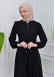 Women's Hooded Abaya with Detachable Belt 605 Siyah