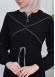 Women's Hooded Abaya with Detachable Belt 605 Beyaz