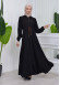 Women's Hooded Abaya with Detachable Belt 605 Kahve
